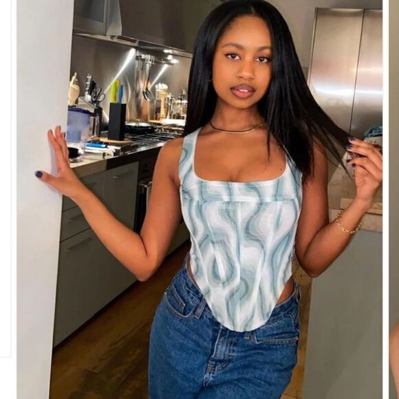 Miaou Campbell Corset Top in Swerve - Picture 1 of 8